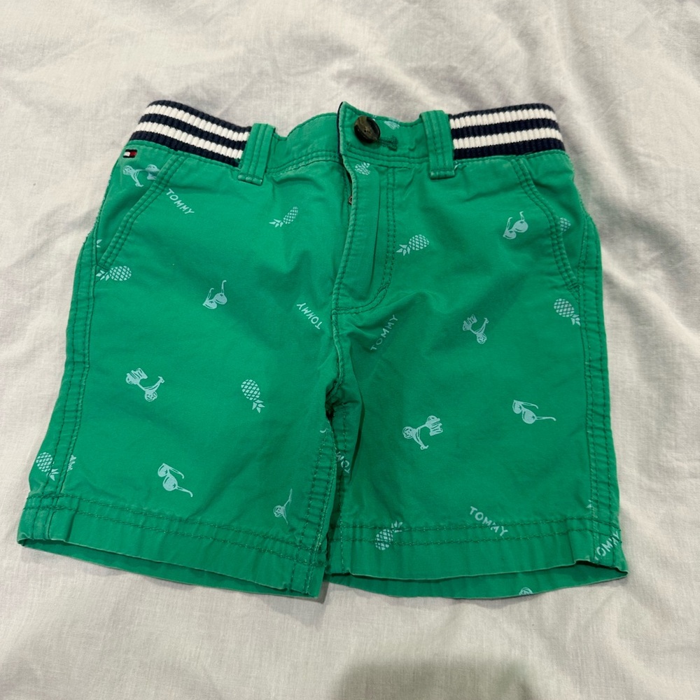 Tommy Hilfiger Kids Green Patterned Shorts